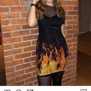 Flame fire dress